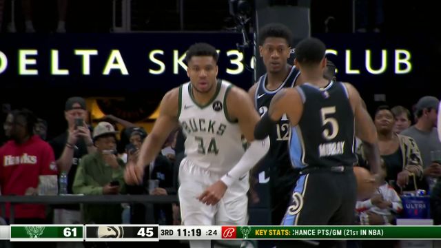 字母哥vs老鹰集锦 全场拿下36+16+7轰穿老鹰禁区