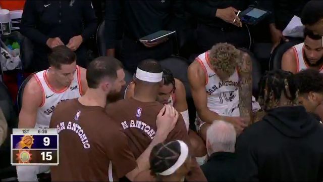 太阳vs马刺第1节英文原声回放