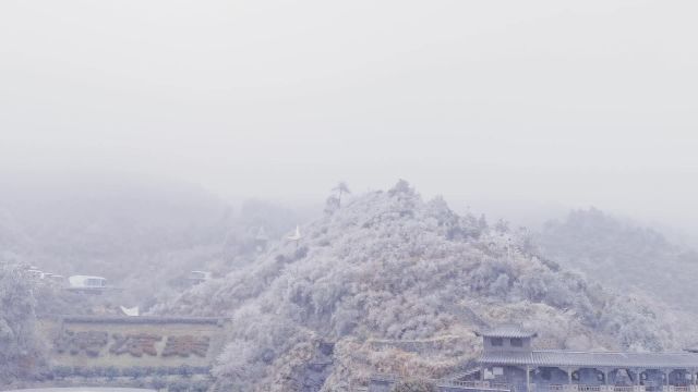 大美!清凉寨现雾凇景观