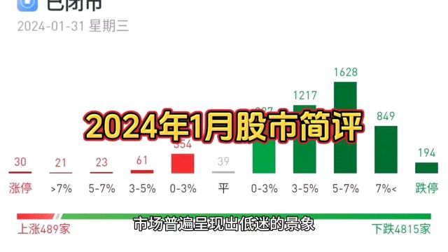 2024年1月股市简评