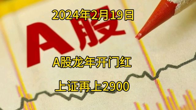 A股龙年开门红,上证指数再上2900点