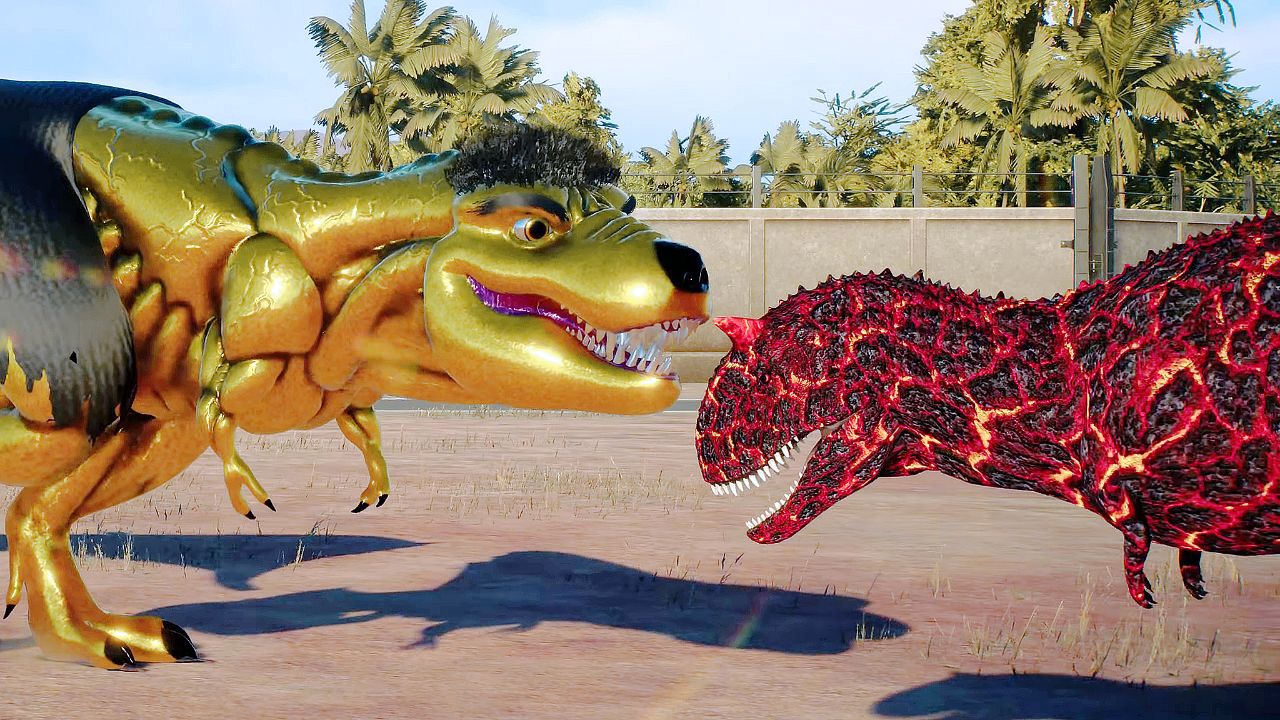 霸王龙(金浩克),火焰牛龙,鲨齿龙(美队)~ 侏罗纪世界进化