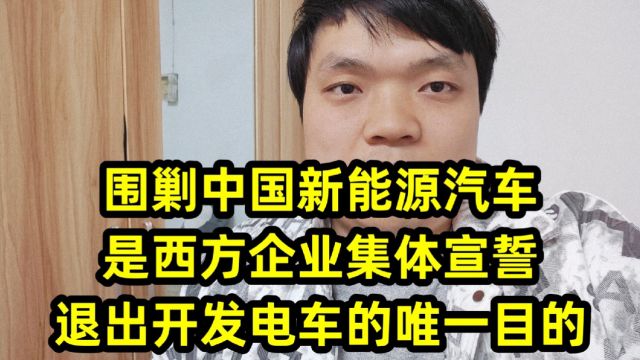 围剿中国新能源汽车,是西方企业集体宣誓退出开发电车的唯一目的