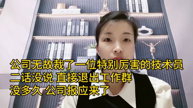 公司无故裁掉一位特别厉害的技术员 二话没说 没多久公共报应来了