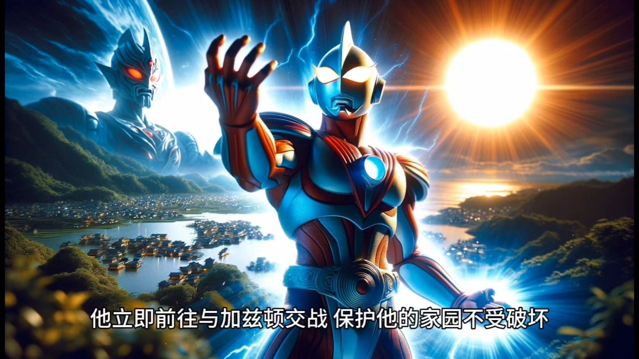 奥特曼守护家园和大怪兽决斗