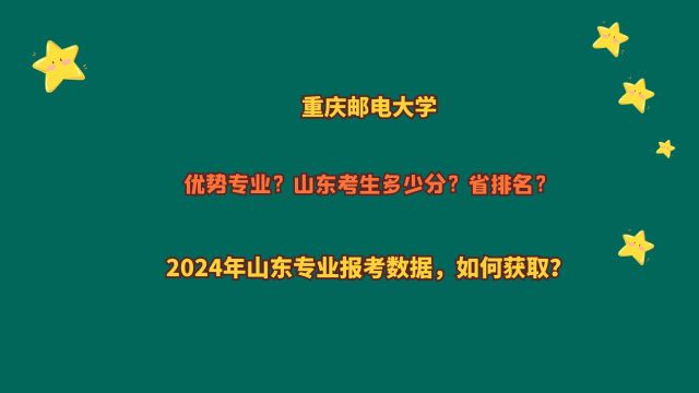 重庆邮电大学,优势专业?山东考生多少分?2024山东专业报考数据