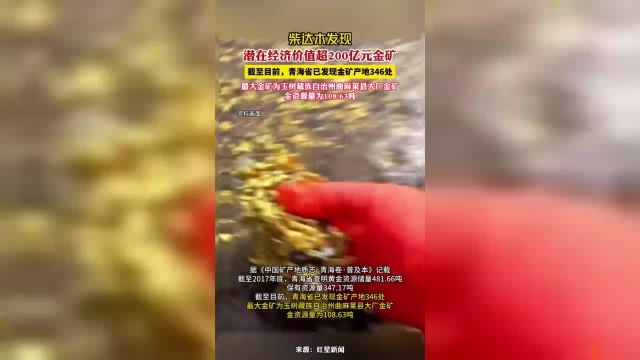 柴达木发现潜在经济价值超200亿元金矿