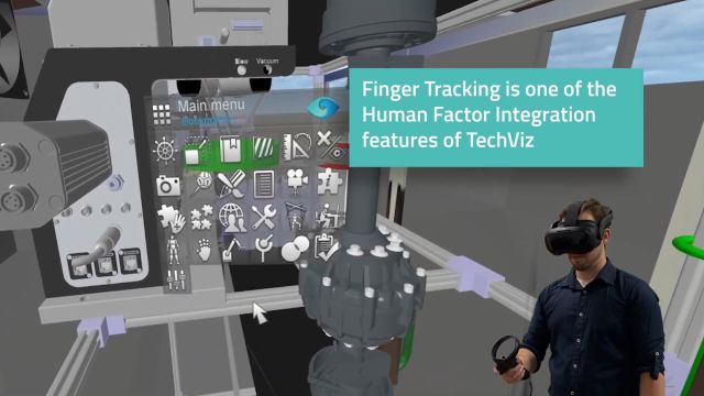 搜维尔科技:TechViz中的手指跟踪:触摸3D模型并与之交互