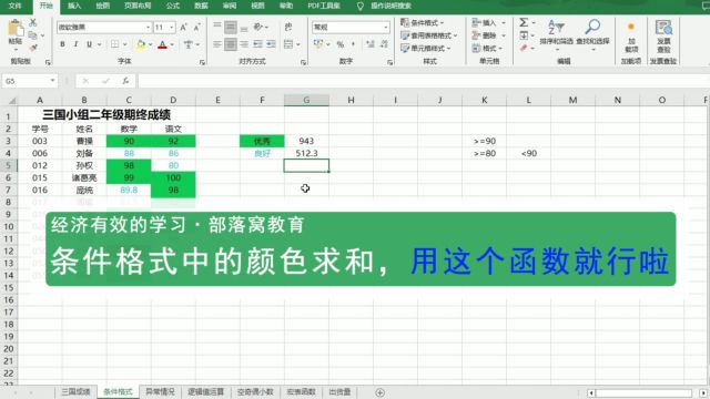 excel颜色求和方法视频:条件格式中的颜色求和,用这个函数就行啦