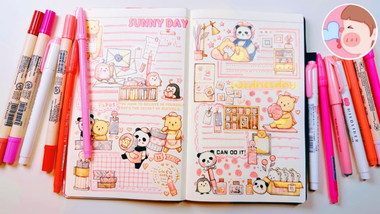 手帐 有熊贴纸日记 拼贴排版 声控 白噪音 沉浸式 asmr