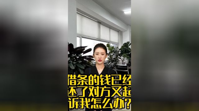 借条的钱已经还了对方又起诉我怎么办?