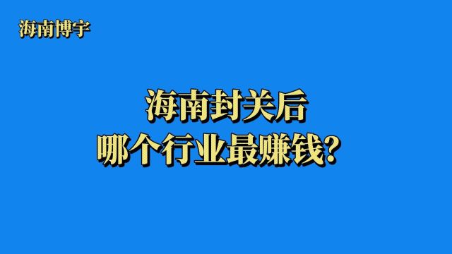 海南封关后哪个行业最赚钱?