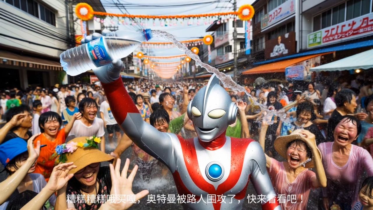 奥特曼参加云南泼水节