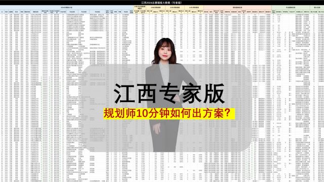 江西24年填报数据:规划师10分钟出方案的秘诀,家长也能用!