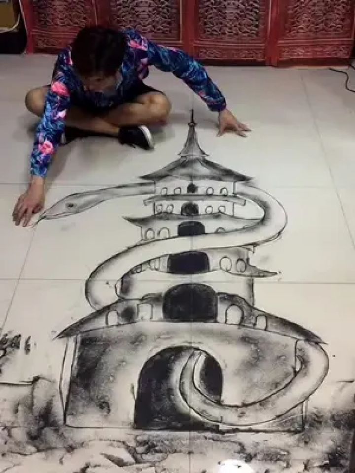 创意地面立体画