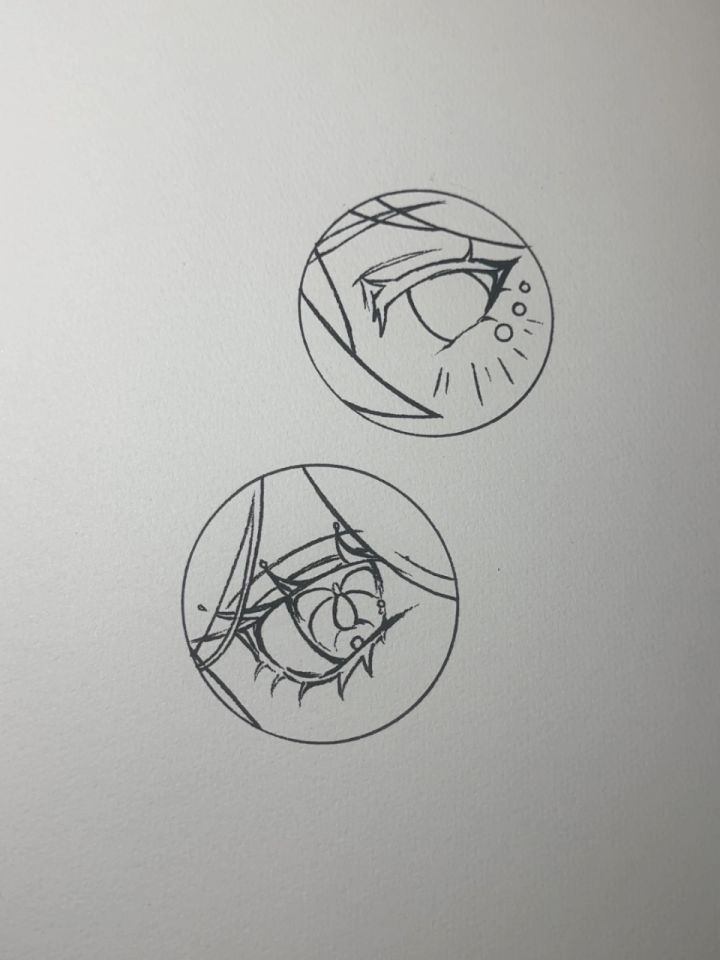 知更鸟vs芙宁娜眼睛画法过程图