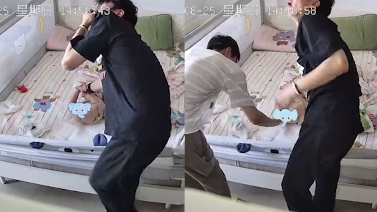 8个月宝宝拉臭臭味道上头,抬起双脚任由俩舅舅操作,全程太下饭