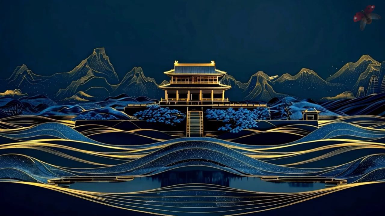 汉唐古典民族舞蹈服装走秀舞台演出节目大屏幕高清led背景视频素材