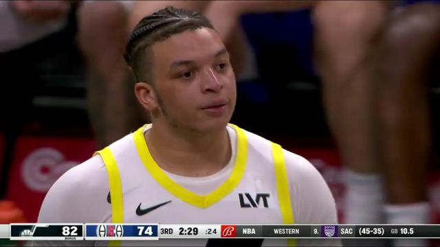 NBA常规赛：爵士vs快船第3节英文原声回放