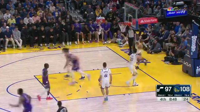 NBA常规赛：爵士vs勇士第4节英文原声回放
