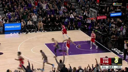 《NBA全场集锦》蒙大将军大显身手！蒙克生死时刻里突外投连拿8分将分差扩大至10分
