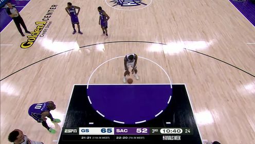 《NBA全场集锦》【回放】NBA常规赛：勇士vs国王第3节中文解说回放