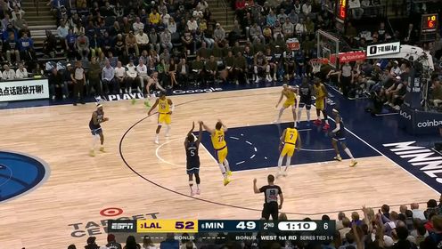《NBA全场集锦》兰德尔在层层包夹之中找到空位 爱德华兹立棍干拔三分精准发炮