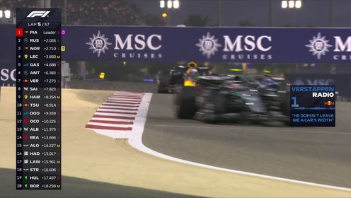 纵情F1_2025F1巴林大奖赛正赛_连丢位置！赛恩斯连续遭到安东内里和维斯塔潘超过_高清