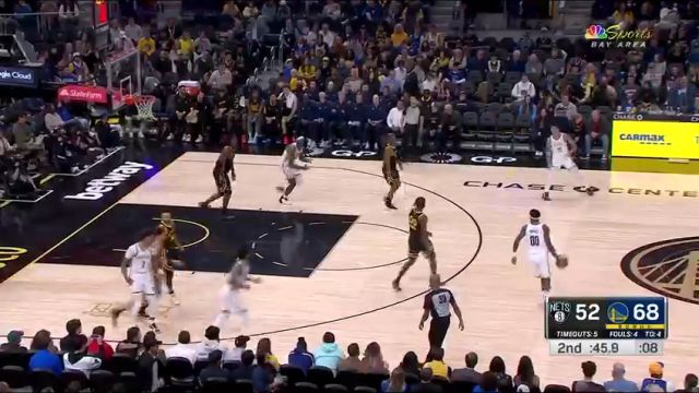 篮网vs勇士第2节英文原声回放