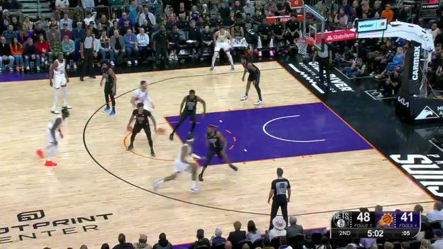 NBA常规赛：篮网vs太阳第2节中文解说回放