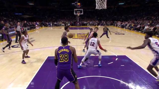 NBA常规赛：76人vs湖人第2节英文原声回放