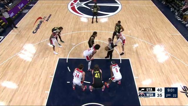 NBA常规赛：爵士vs奇才第2节英文原声回放