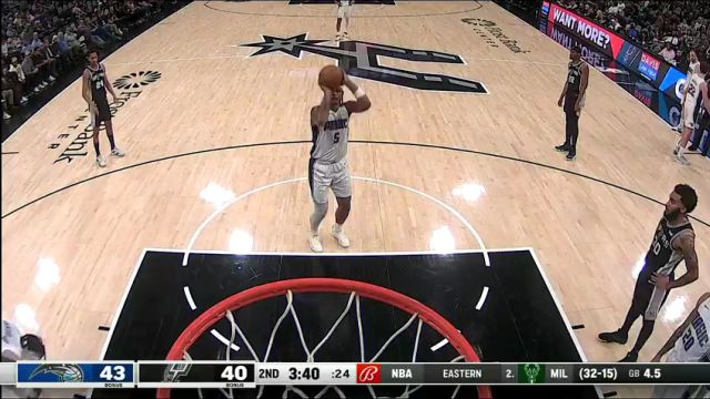 NBA常规赛：魔术vs马刺第2节中文解说回放