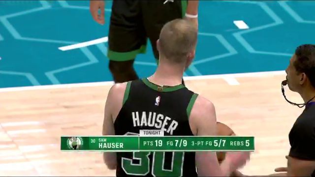 NBA常规赛：凯尔特人vs黄蜂第4节英文原声回放