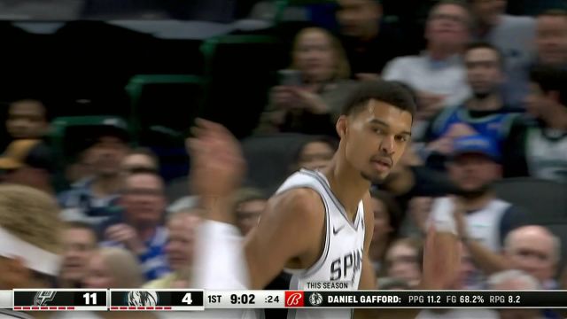 诠释何为高炮台！文班亚马弧顶三分接球就投篮球应声入网