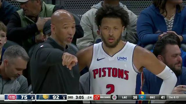 NBA常规赛：活塞vs步行者第3节英文原声回放