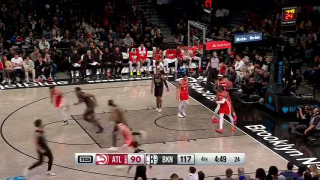 NBA常规赛：老鹰vs篮网第4节英文原声回放