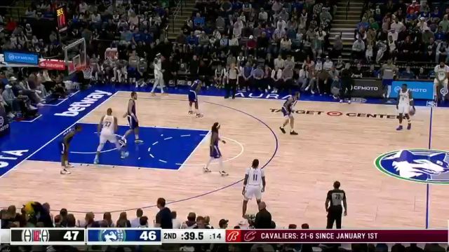 NBA常规赛：快船vs森林狼第2节中文解说回放