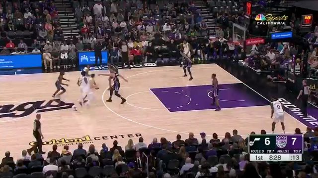 NBA常规赛：爵士vs国王第1节英文原声回放