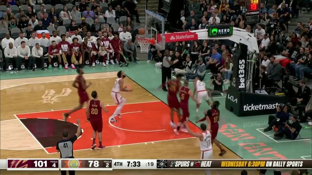 骑士vs马刺五佳球 文班亚马大秀后卫技术与空接滑翔