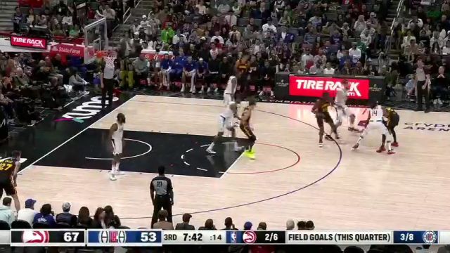 老鹰vs快船第3节中文解说回放