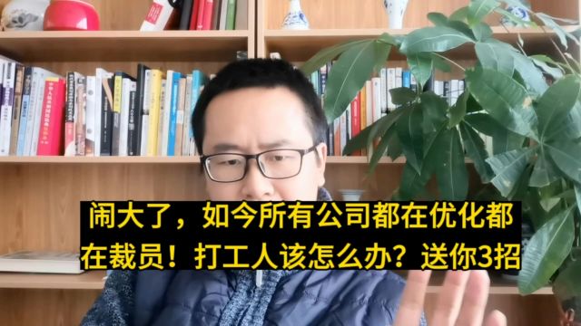 闹大了,如今所有公司都在优化都在裁员!打工人该怎么办?