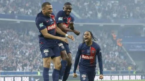 法国杯-巴黎2-1里昂夺得队史第15冠，姆巴佩巴黎告别战，登贝莱建功