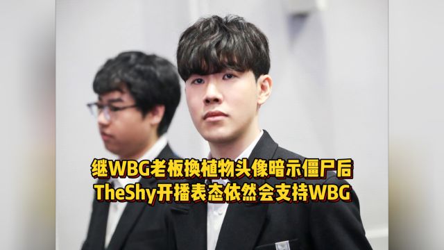 WBG老板换植物头像后,TheShy表态依然支持WBG,春季赛只看四队!