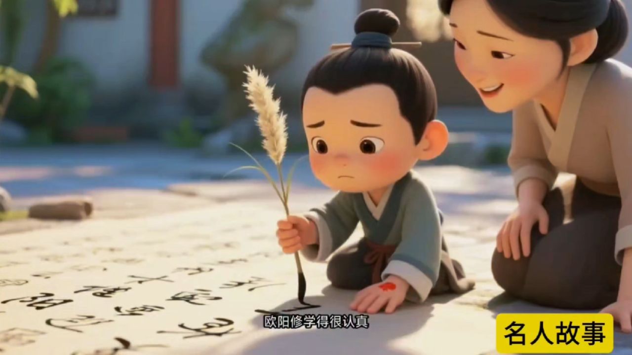 启蒙故事:画荻教子——唐宋八大家之一欧阳修少年勤学故事_高清1080P在线观看平台_腾讯视频