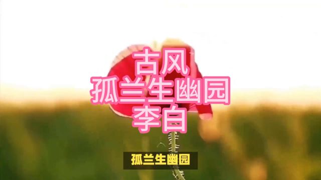 古风孤兰生幽园李白