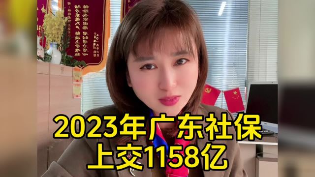 2023年广东省上交社保1158个亿