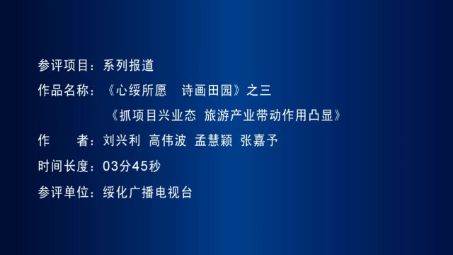 《心绥所愿 诗画田园》之三《抓项目兴业态 旅游产业带动作用凸显》