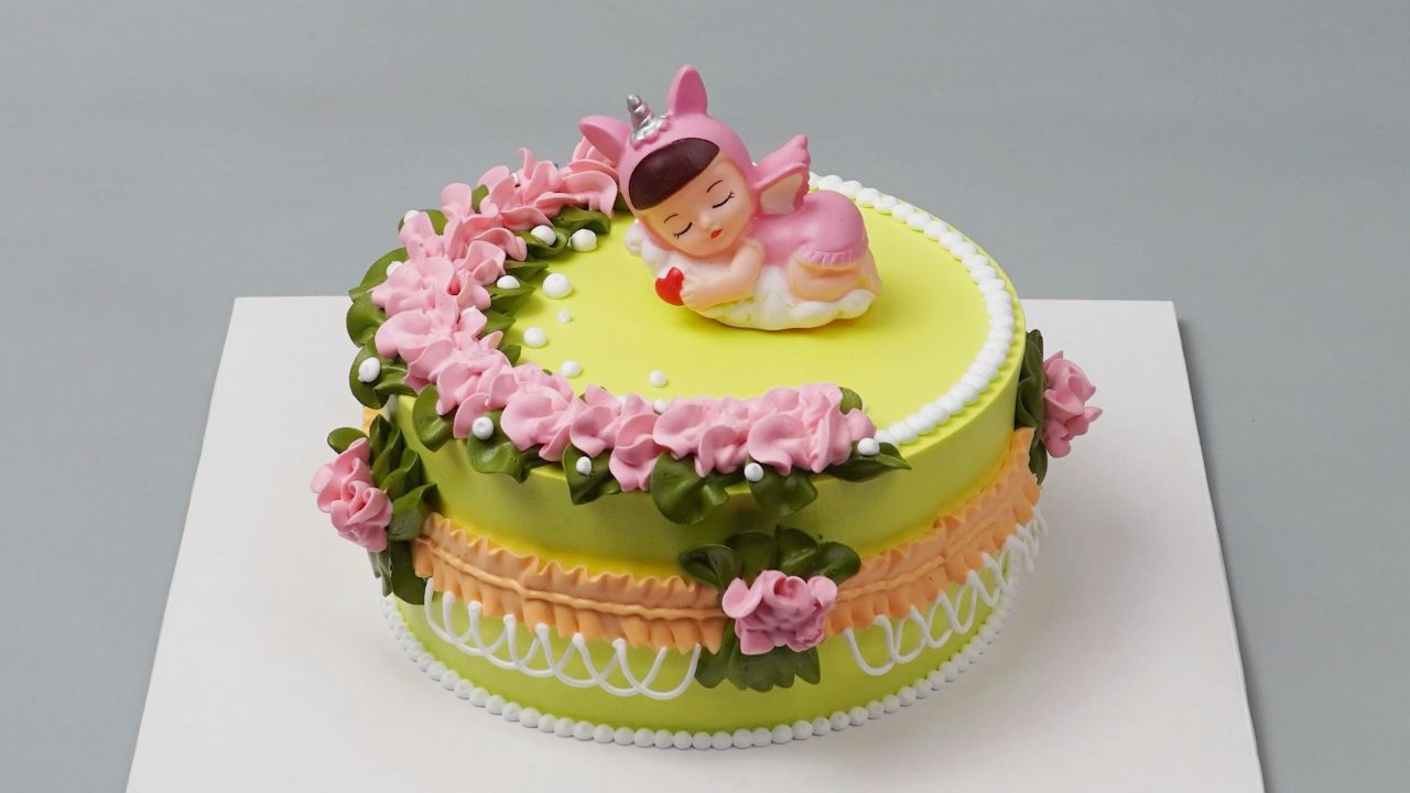睡梦宝宝奶油蛋糕装饰创意