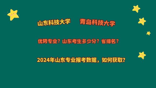 山东科技大学、青岛科技大学,山东考生多少分?2024山东报考数据